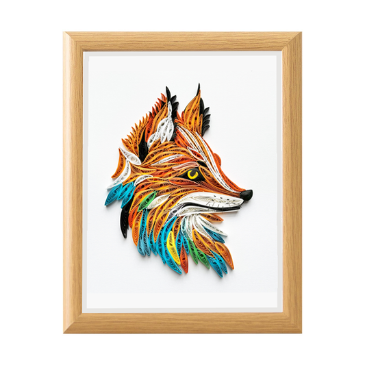 Paper Quilled 3d Wall Art- Colorful Fox Design, Crafted Quilling Artwork, Unique Home Decor, Gift for Animal Lovers